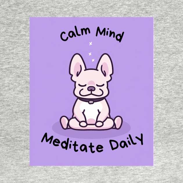 Kawaii Cute Yoga Meditating bullgod by AdaMazingDesign